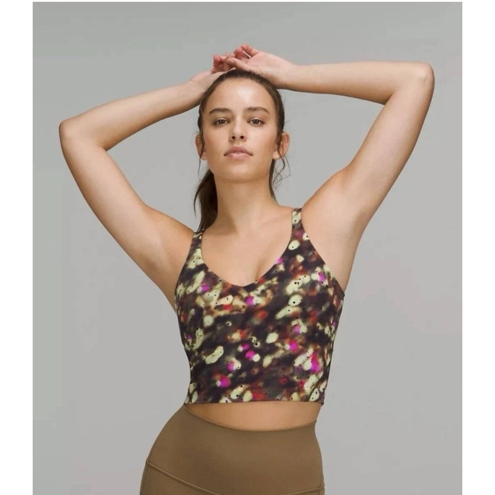 Lululemon Align Tank Top Size 8 Abstract Galaxy Print Pink Olive Green Nulu Yoga